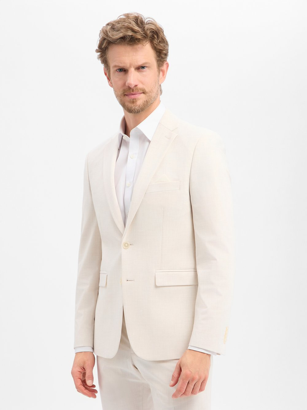 Finshley & Harding Męska kurtka modułowa - Steven Mężczyźni Modern Fit beżowy, 48
