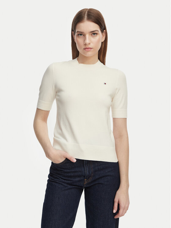 Tommy Hilfiger T-Shirt WW0WW49705 Żółty Slim Fit