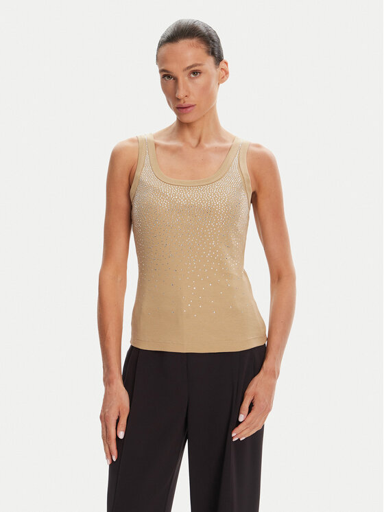 Rinascimento Top CFC0124040003 Beżowy Regular Fit