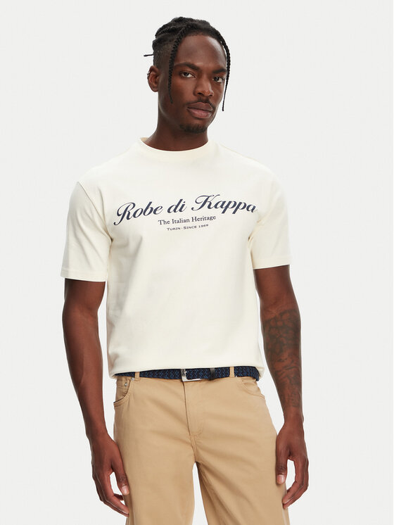 Robe di Kappa T-Shirt Robe Giovani Tozeur 61151CW Écru Regular Fit