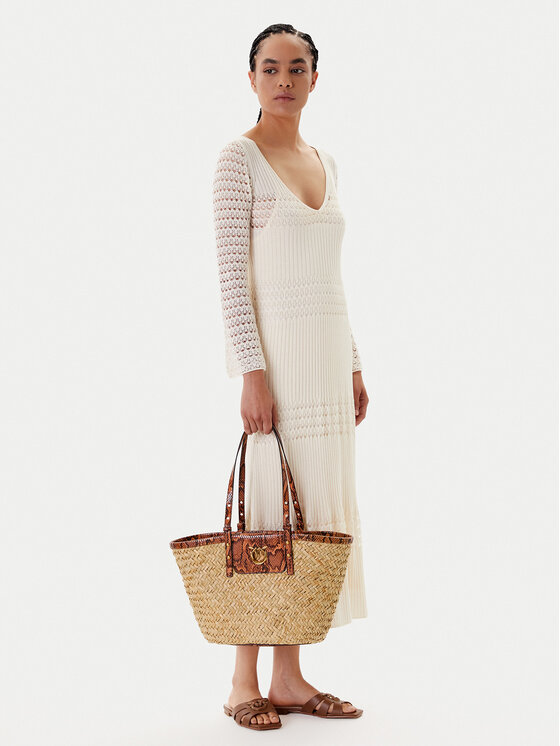 PINKO Torebka Love Summer Basket PE 25 PLTT 103324 A2GO Beżowy
