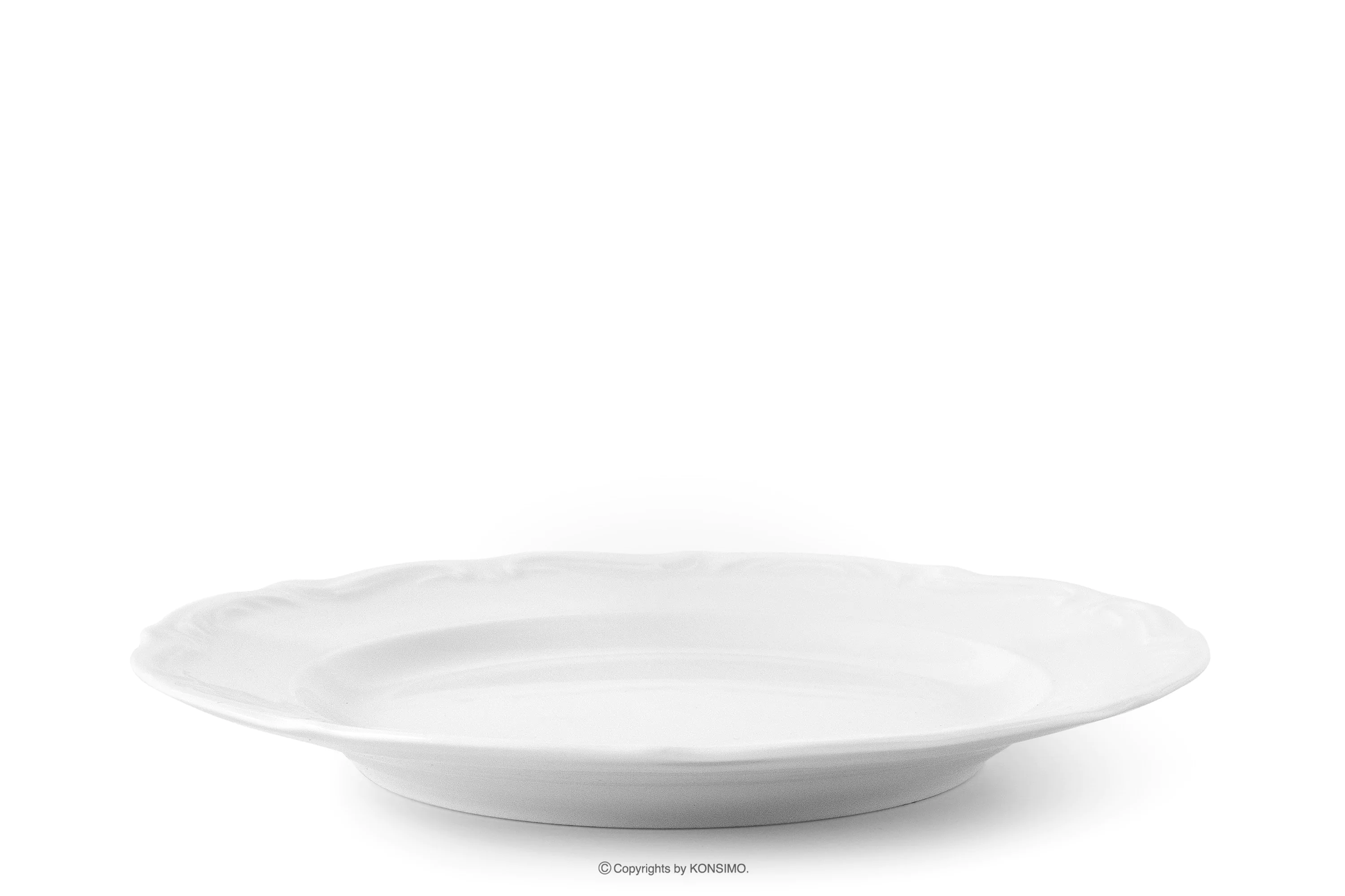 Talerz deserowy klasyczny z porcelany biały MARIA TERESA