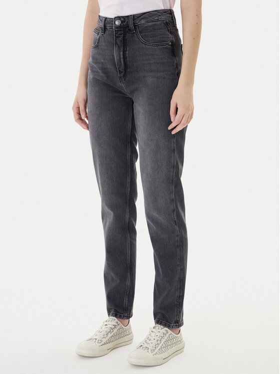Guess Jeansy W2YA21 D4QD2 Szary Mom Fit