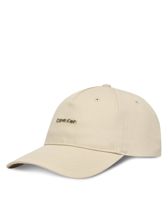 Calvin Klein Czapka z daszkiem Coton Twill Standard Logo Hw Cap LV04D5080G Beżowy