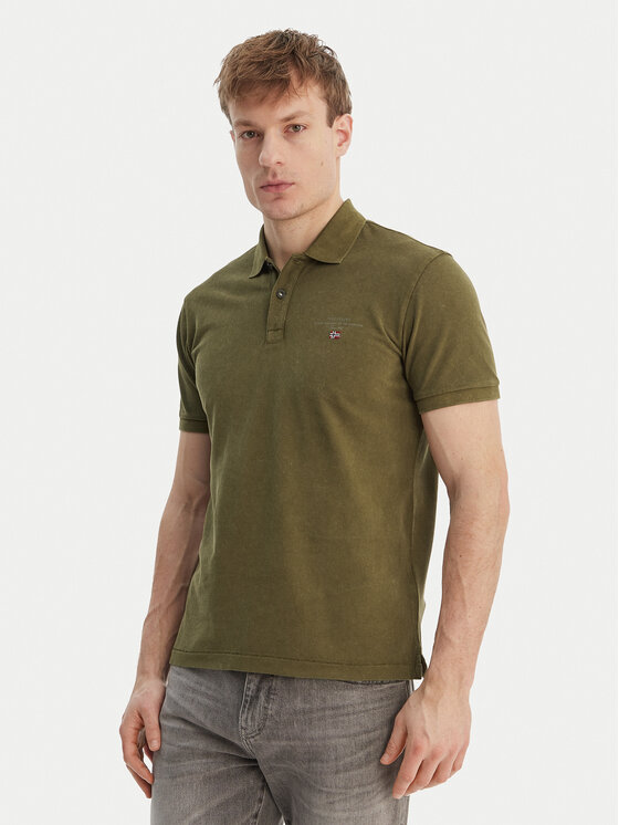 Napapijri Polo Elbas NP0A4GDL Zielony Regular Fit