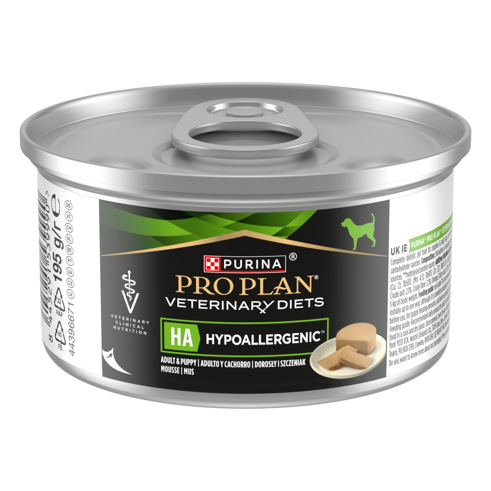 5% taniej! PURINA Pro Plan Veterinary Diets Canine Mousse, 2 x 400 g / 48 x 195 g - Canine Mousse Hypoallergenic, 48 x 195 g