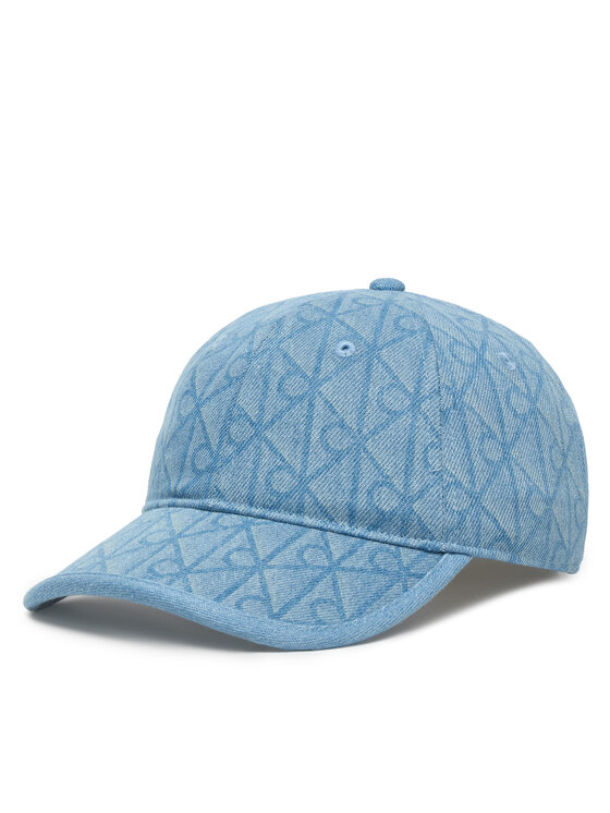 Calvin Klein Czapka z daszkiem Denim Emblem Burnout LV04F5042G Niebieski
