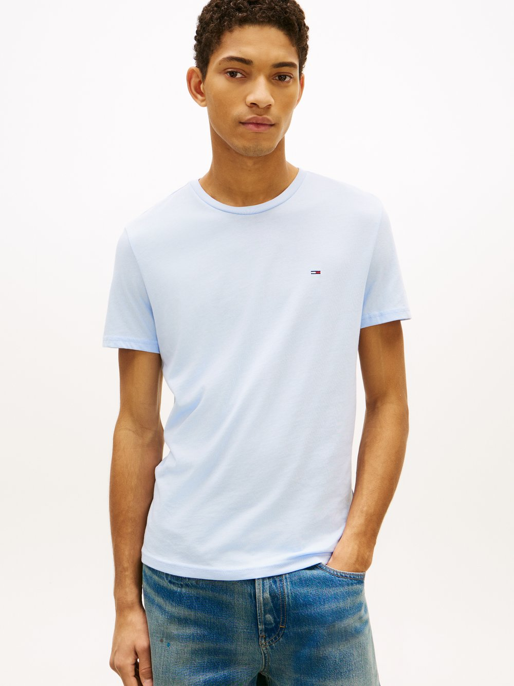 Tommy Jeans Koszulka męska Mężczyźni Bawełna niebieski, XXL