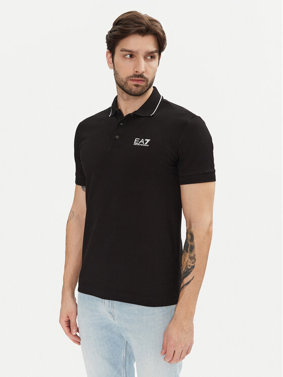 EA7 Emporio Armani Polo 8NPF16 PJVUZ 1200 Czarny Slim Fit