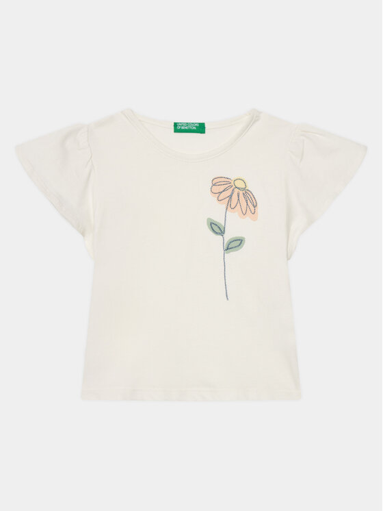 United Colors Of Benetton T-Shirt 3096G10DY Écru Regular Fit