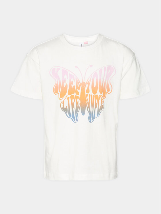 Vero Moda Girl T-Shirt Love Kelly 10303731 Biały Regular Fit