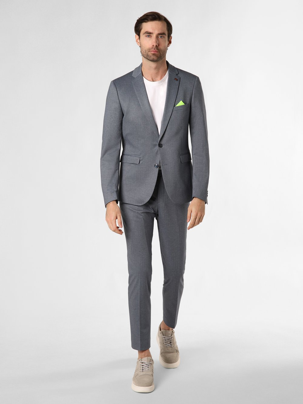Finshley & Harding London Garnitur - Brixdon-Hoxdon Mężczyźni Slim Fit niebieski|szary, 44