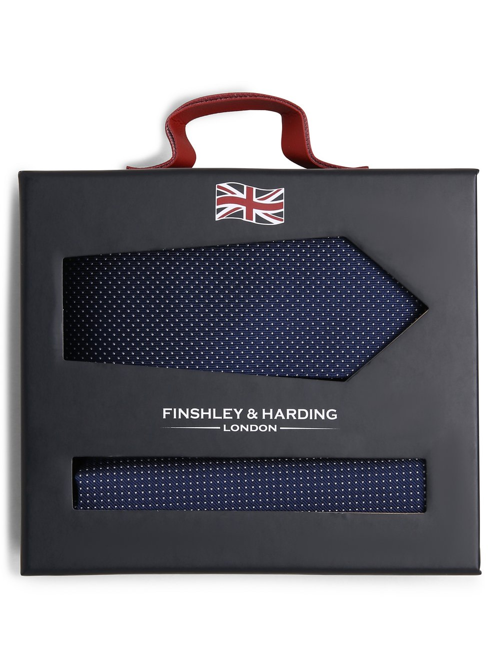 Finshley & Harding London Krawat i poszetka z jedwabiu Mężczyźni Jedwab niebieski, ONE SIZE