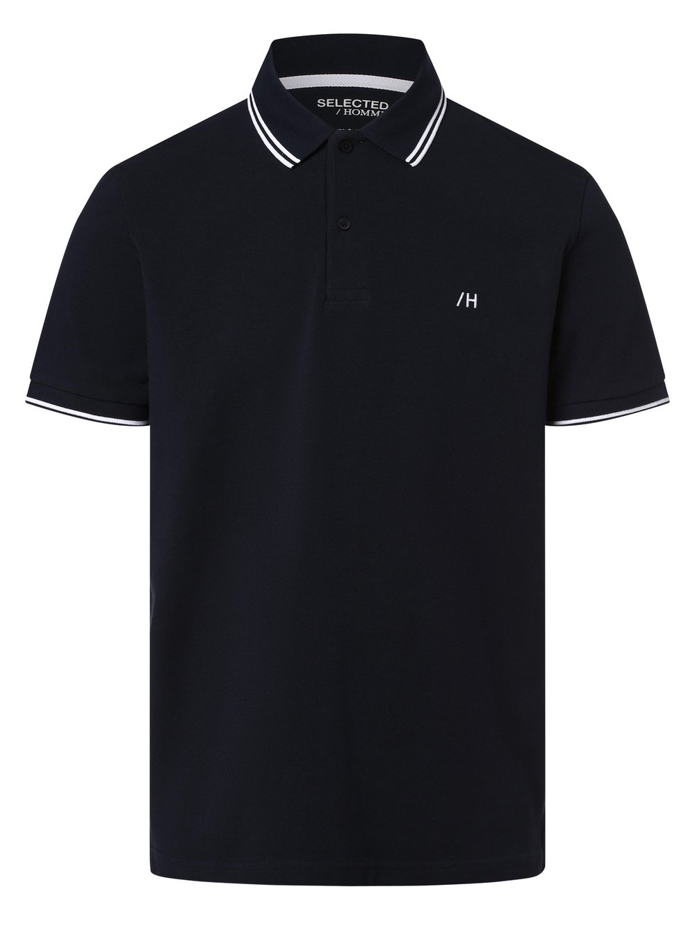 Selected Męska koszulka polo Mężczyźni Bawełna niebieski, M