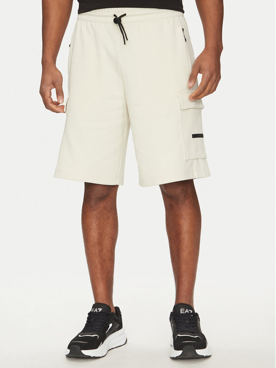 EA7 Emporio Armani Szorty sportowe 7M000326 AF12660 U1112 Écru Regular Fit