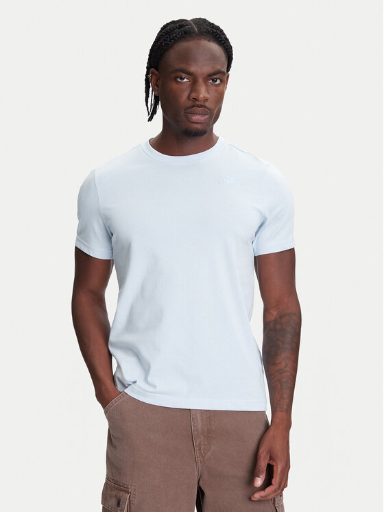 Kappa T-Shirt Logo Korpo Cafers 304J150 Błękitny Slim Fit