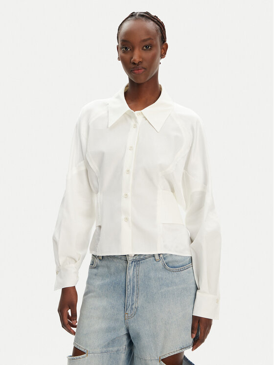 PINKO Koszula Controvento 104594 A2BT Biały Relaxed Fit