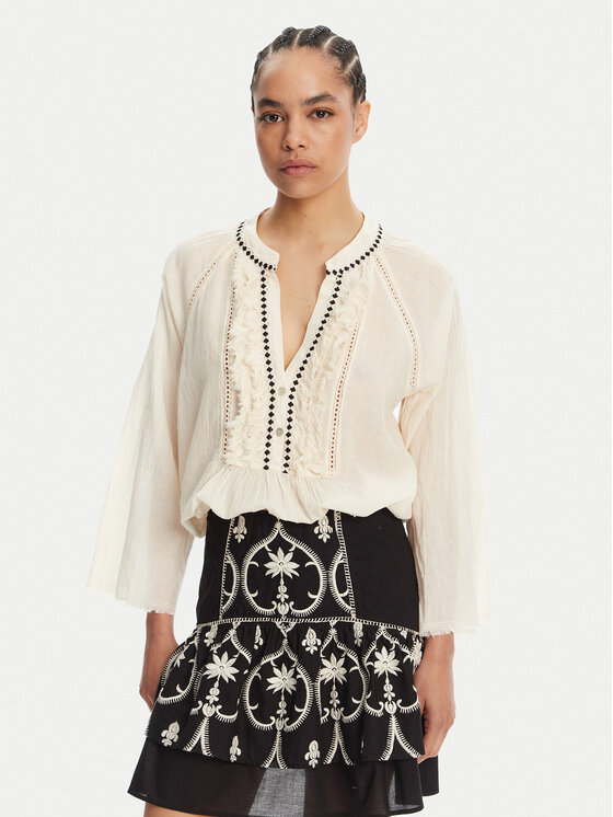 Devotion TWINS Bluzka Apology 025.002G Écru Loose Fit