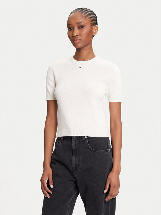 Tommy Jeans T-Shirt Essential DW0DW19336 Beżowy Regular Fit