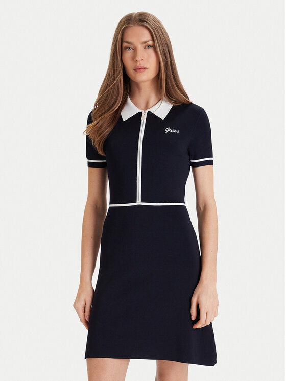 Guess Sukienka dzianinowa V5GK00 Z3D60 Granatowy Regular Fit