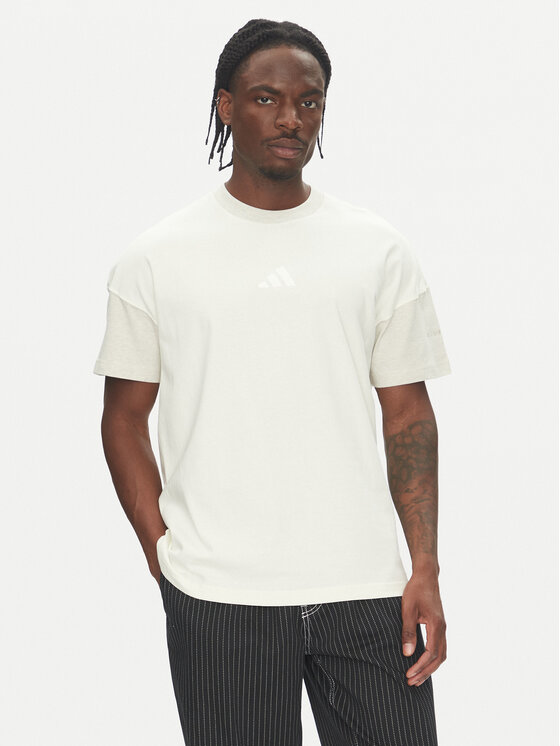 adidas T-Shirt ALL SZN Colorblock JJ3679 Biały Loose Fit