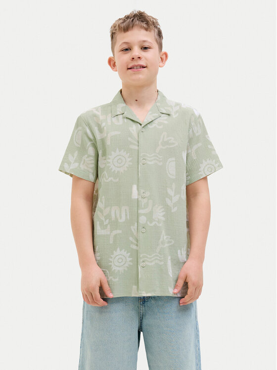 Jack & Jones Junior Koszula Luke 12277298 Zielony Relaxed Fit