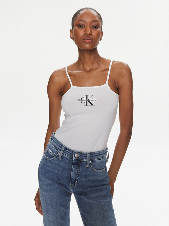 Calvin Klein Jeans Body Monologo J20J223421 Biały Slim Fit miniaturka
