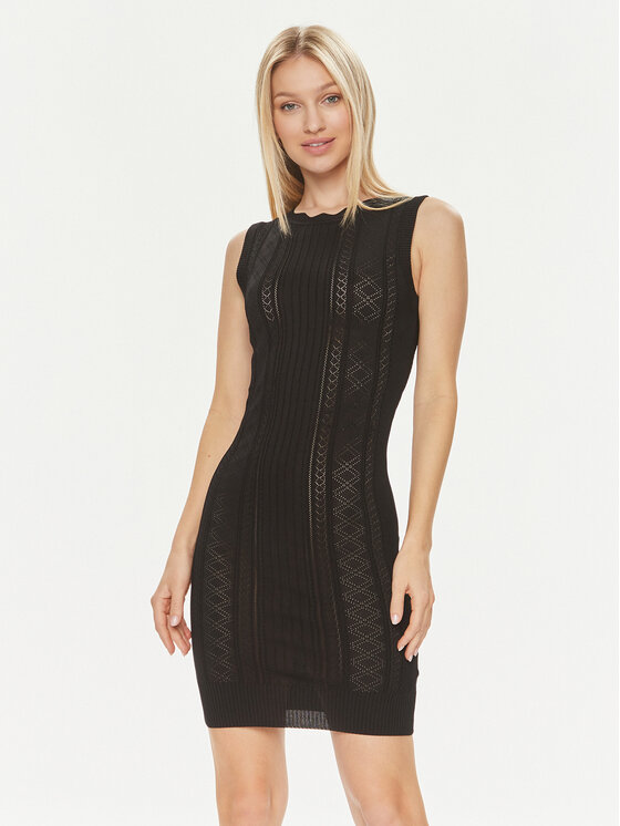 Guess Sukienka dzianinowa Es Sl Adaline W4GK11 Z2U00 Czarny Slim Fit