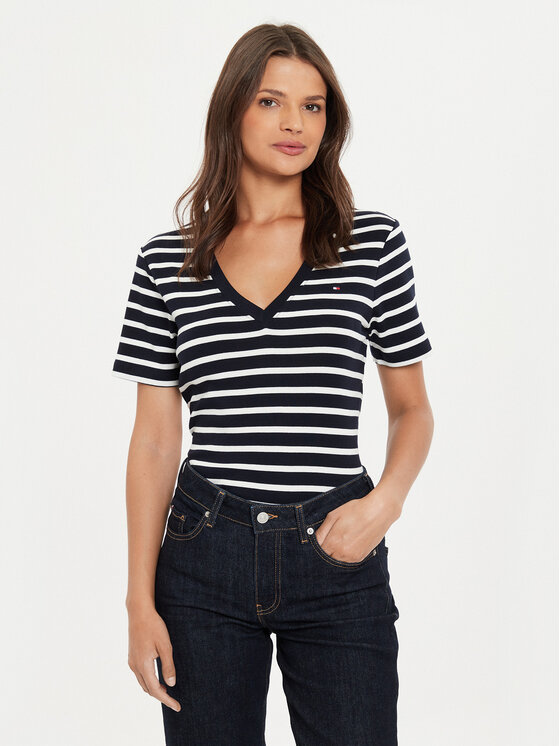 Tommy Hilfiger T-Shirt New Cody WW0WW40584 Granatowy Slim Fit