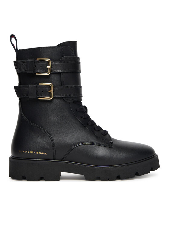 Tommy Hilfiger Trzewiki Biker Laceup FW0FW08986 Czarny