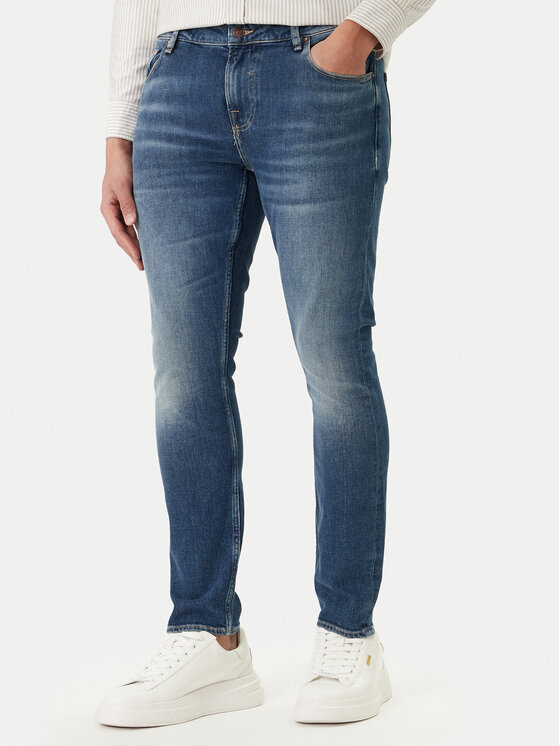 Guess Jeansy Chris M2YA27 D4Q42 Granatowy Super Skinny Fit