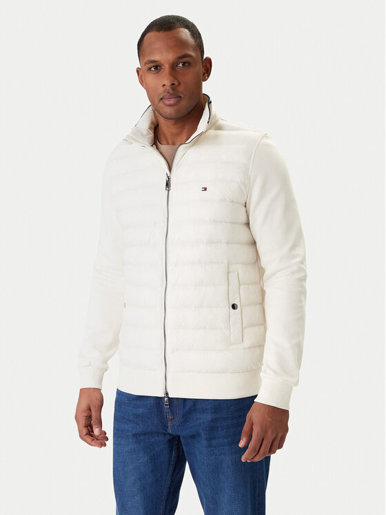 Tommy Hilfiger Kurtka przejściowa Mix Media Ess MW0MW41329 Kremowy Regular Fit