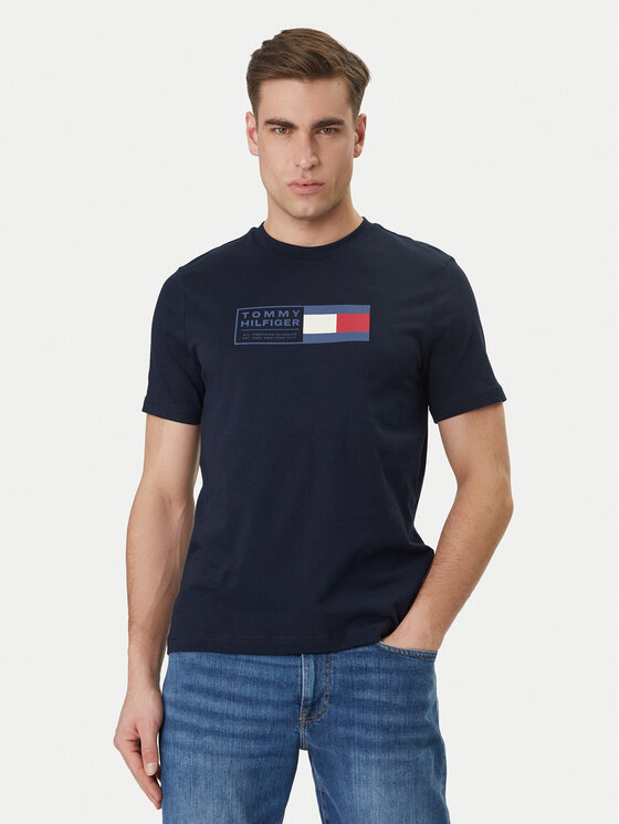 Tommy Hilfiger T-Shirt Brand Love Box MW0MW42366 Granatowy Regular Fit