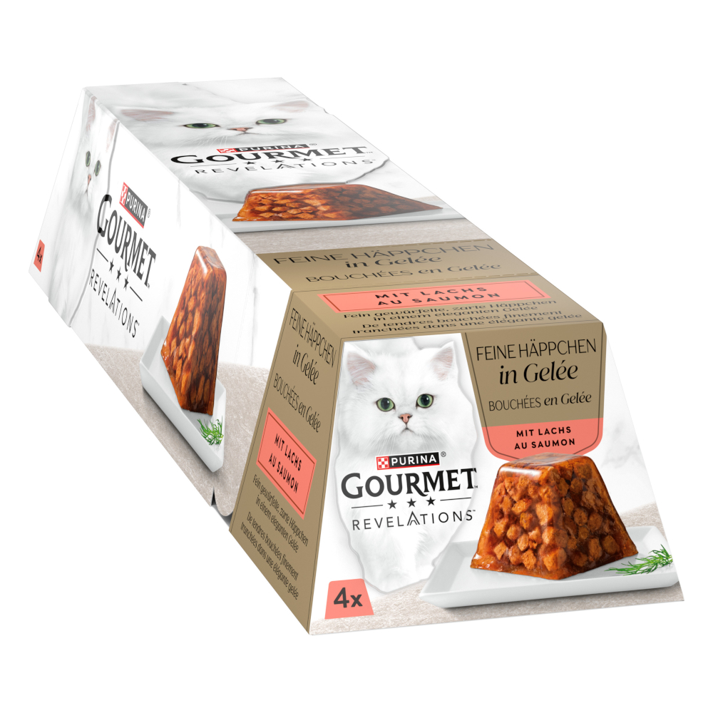 12 + 4 / 144 + 48 gratis! Gourmet Revelations, karma mokra, 16 x 57 g / 192 x 57 g - Fine Cuts, łosoś, 16 x 57 g