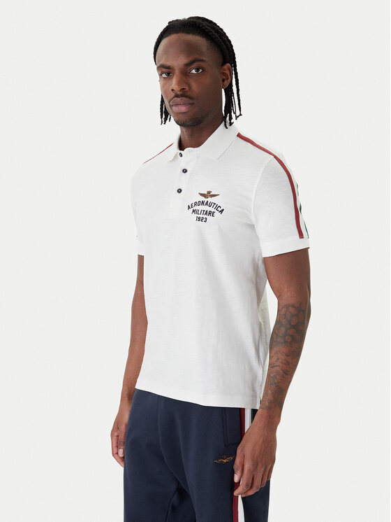 Aeronautica Militare Polo 261PO1926UJ00723 Biały Regular Fit
