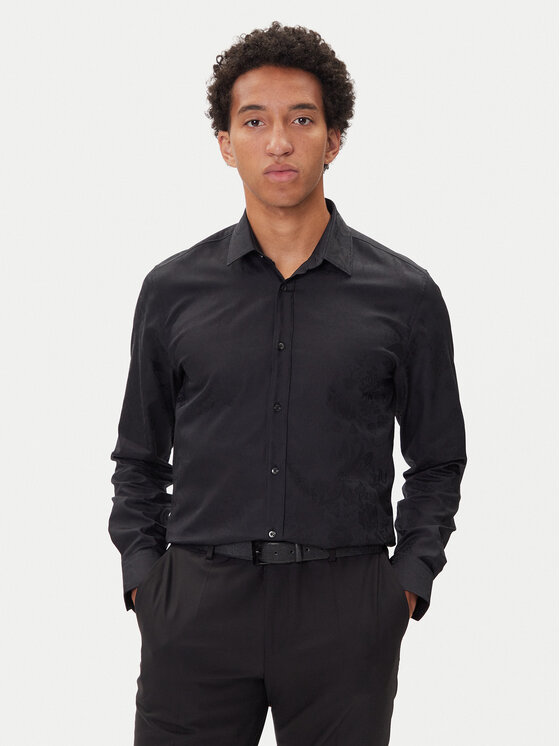 HUGO Koszula Elisha02 50544981 Czarny Slim Fit