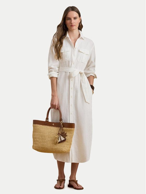 LAUREN RALPH LAUREN Sukienka koszulowa 200P13685001 Écru Regular Fit