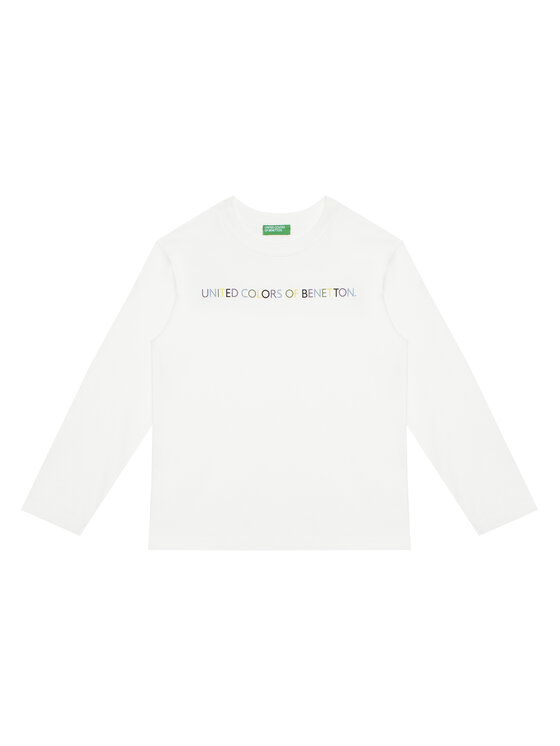 United Colors Of Benetton Bluzka 3I1XC10Q3 Biały Regular Fit