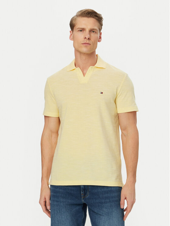Tommy Hilfiger Polo Textured Oxford Pique MW0MW38482 Żółty jasny Regular Fit