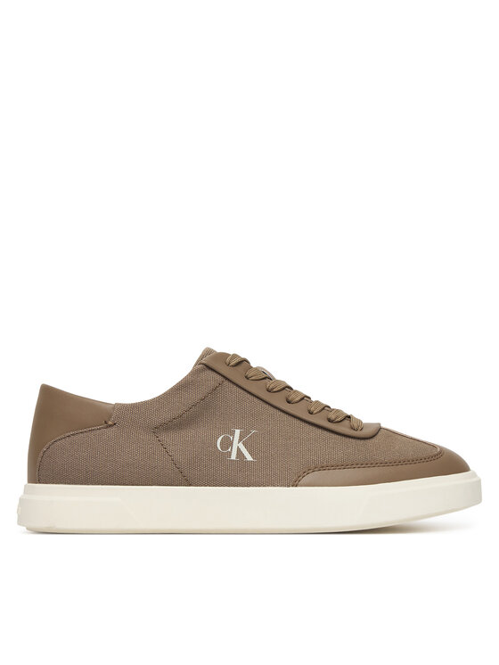 Calvin Klein Sneakersy Low Pro Cups Wt Canv Mg HW0HW03145 Brązowy