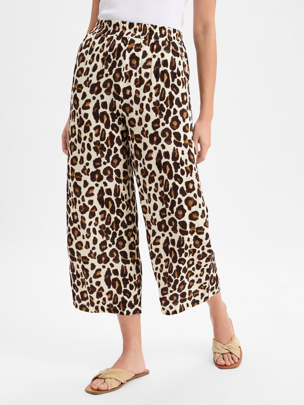 Marie Lund Damskie letnie spodnie typu culottes Kobiety wiskoza brązowy, 46