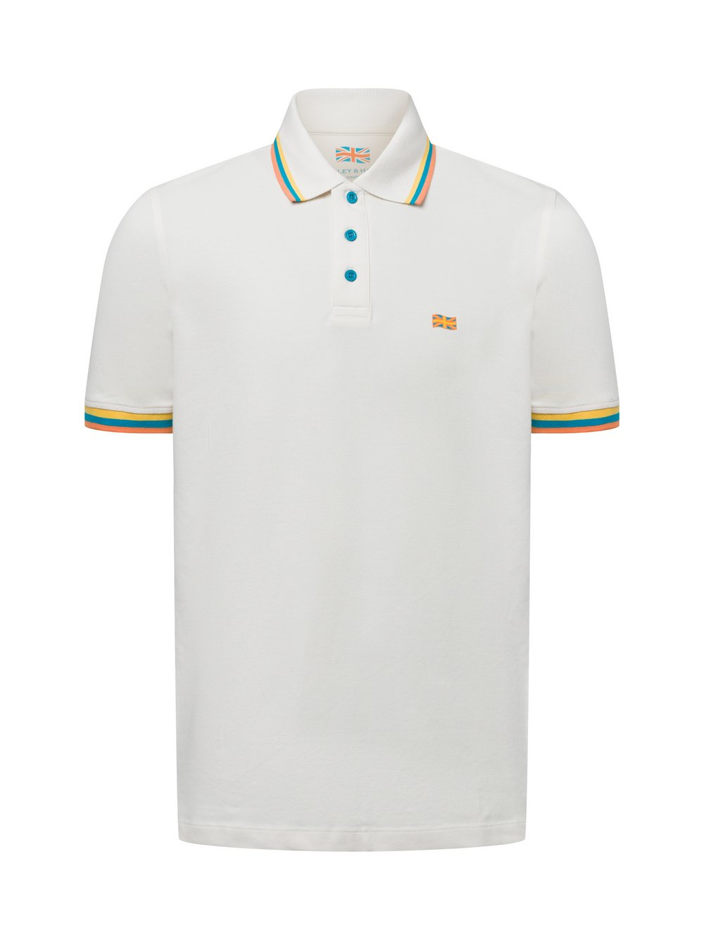 Finshley & Harding London Męska koszulka polo Mężczyźni Bawełna beżowy, L
