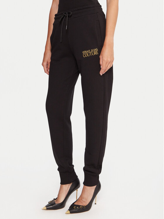 Versace Jeans Couture Spodnie dresowe 79HAAT06 CF01T Czarny Regular Fit