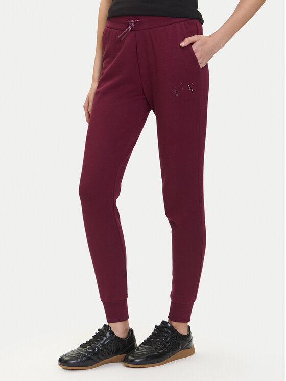Armani Exchange Spodnie dresowe XW000986 AF16114 UA343 Bordowy Relaxed Fit