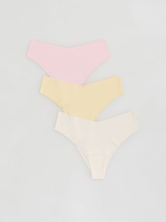 Reserved - Bezszwowe majtki brazyliany 3 pack - jasnożółty