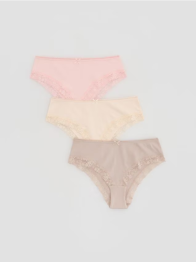 Reserved - Majtki hipster 3 pack - złamana biel