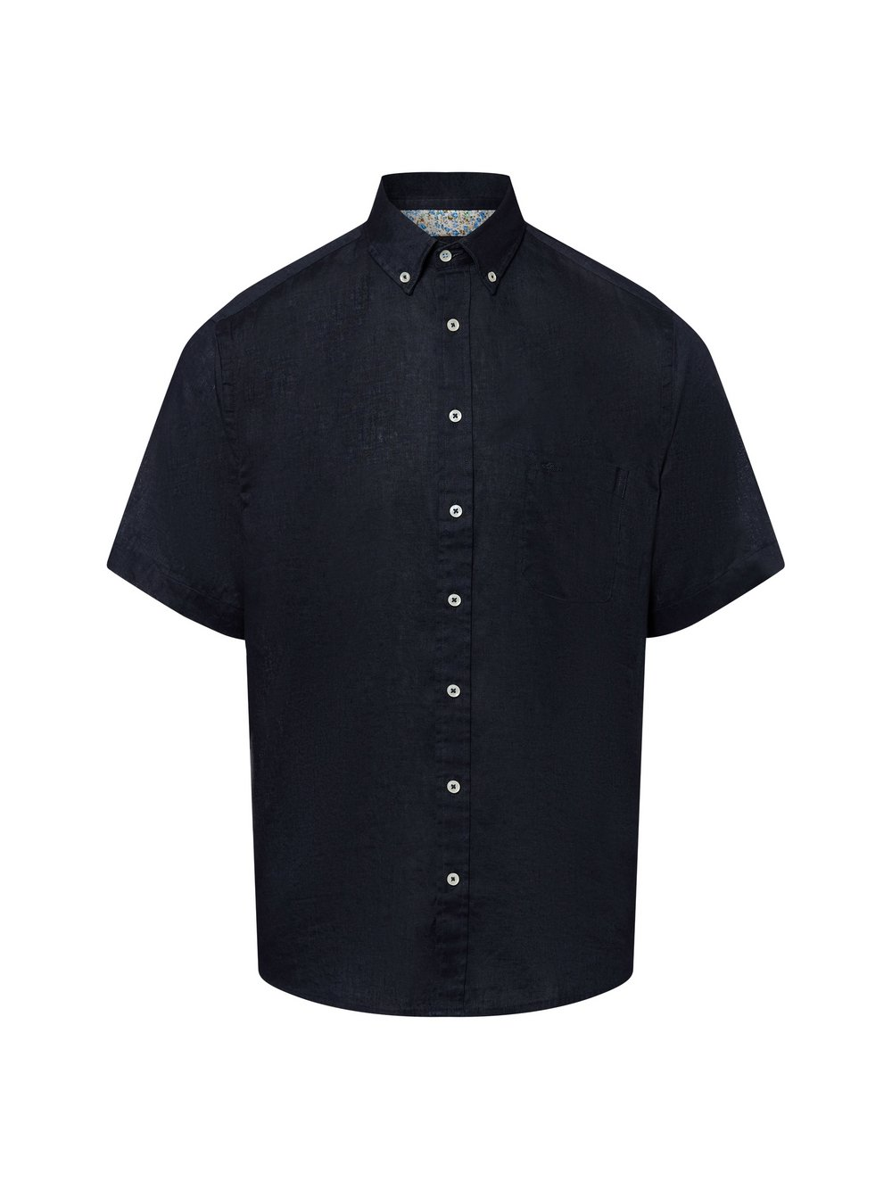 Fynch-Hatton Męska koszula casual z zawartością lnu Mężczyźni Regular Fit len niebieski, M