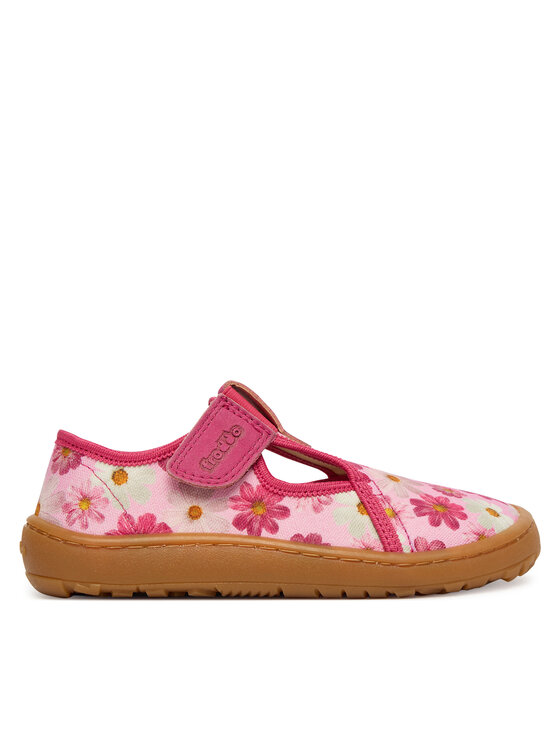 Froddo Kapcie Barefoot Canvas T-Bar G1700439-4 S Różowy