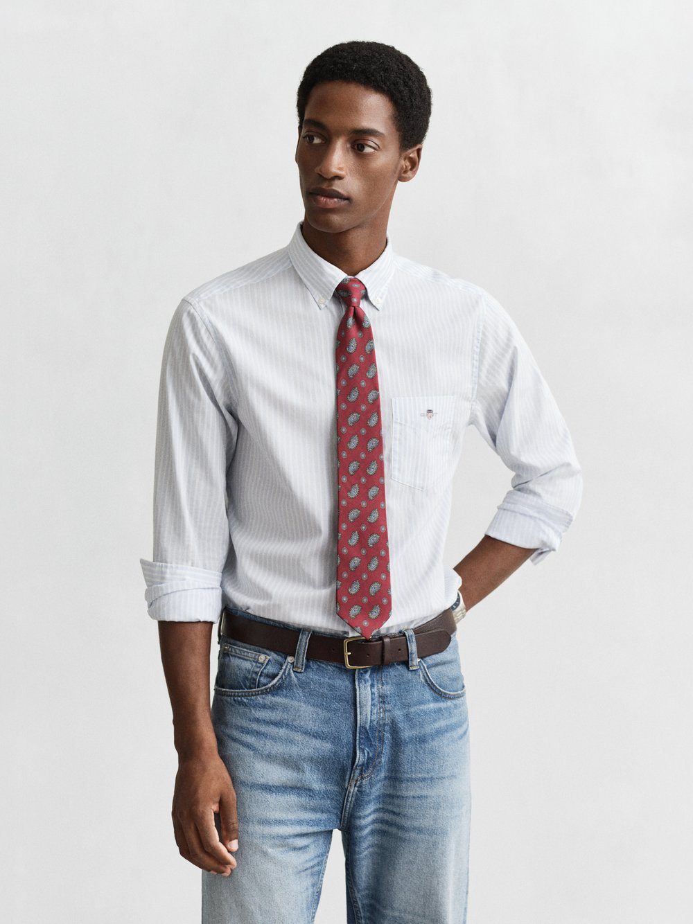 Gant Męska koszula casual Mężczyźni Regular Fit Bawełna niebieski|biały, XXL