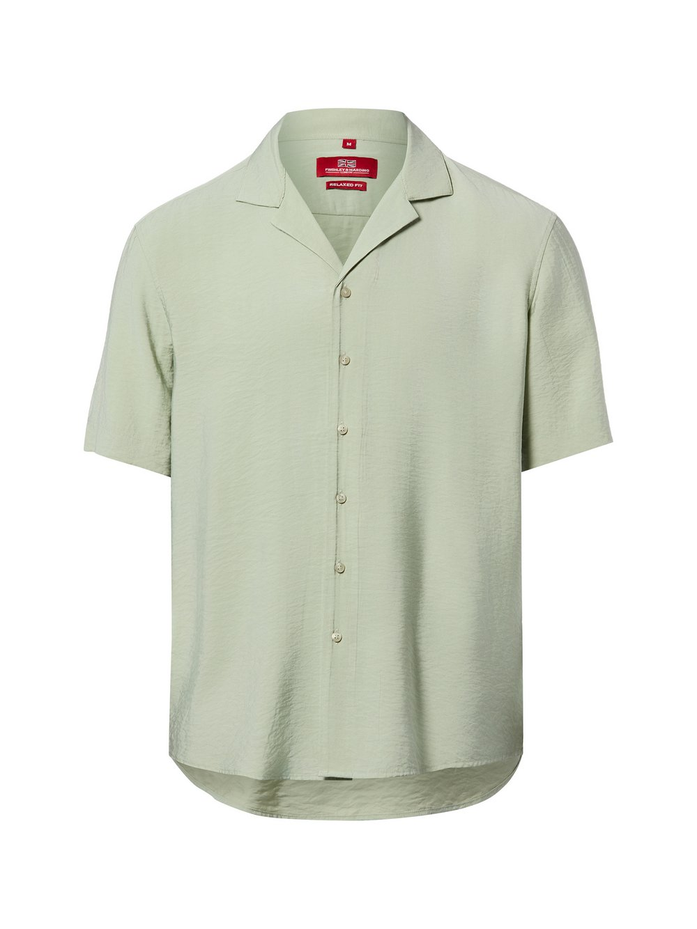 Finshley & Harding London Męska koszulka z krótkim rękawem Mężczyźni Comfort Fit Sztuczne włókno zielony, M
